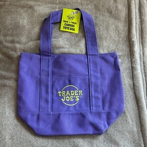 Trader Joe's Purple Canvas Tote Bag